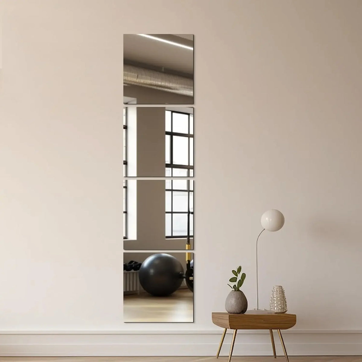 miroir moderne stickers muraux autoadhésifs acrylique blanc 20x20cm 25x25cm 30x30cm 35x35cm