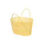panier rangement blanc moderne poignées détachables réticulé plastique transparent salle bain