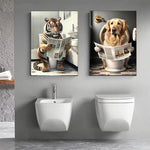 Détail couleur vive toile animaux salle de bain Ombre Interieur