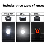 lentilles noires transparentes 30mm 28mm 26mm 25.4mm diffuse ir filter led chasse