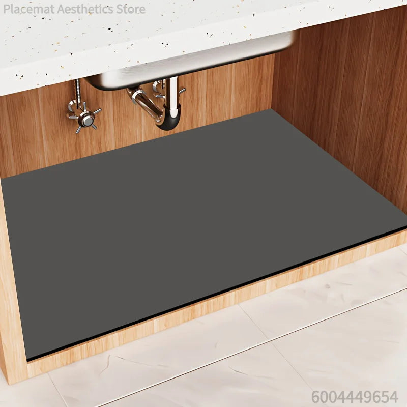tapis sol caoutchouc gris moderne adhésif protection cuisine salle bain réutilisable antidérapant plat rectangle