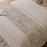 drap lit imprimé floral éléphants beige clair classique maison décoration chambre polyestère Jacquard confortable