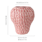 vase céramique moderne rouge rose fraises relief decoration maison creative fruit