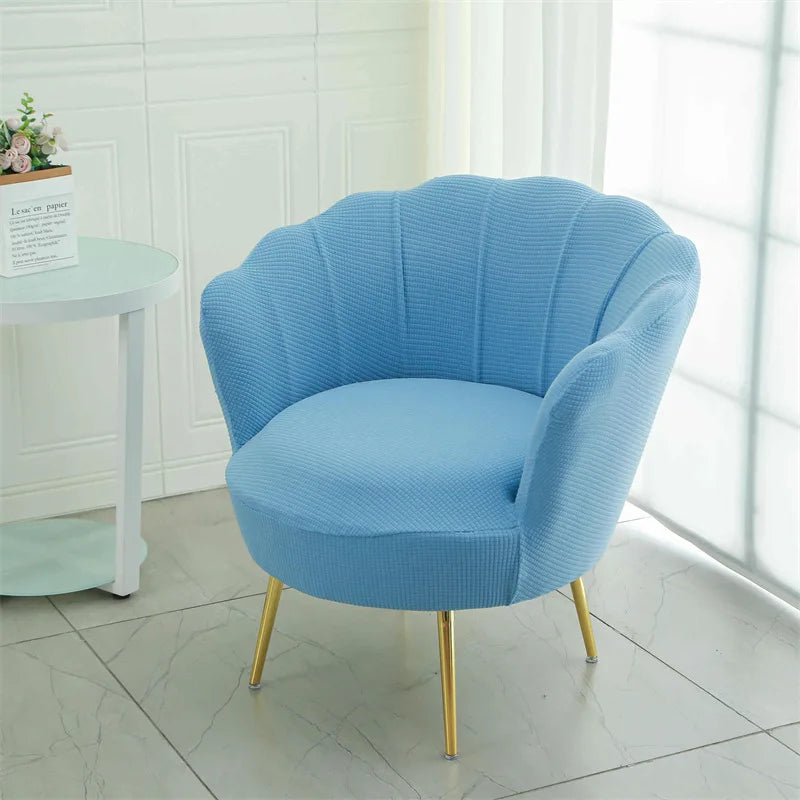 housse fauteuil blanc bleu rose gris beiges rayures horizontales moderne pieds dorés machine extensible