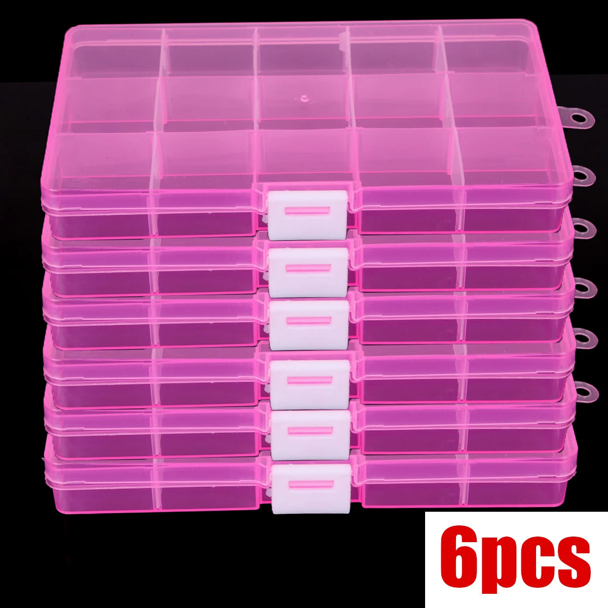 boîtes rangement bijoux transparentes bleu rose orange compartiments ajustables poignées modernes pratiques