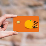 carte crédit imperméable ours motif minimaliste adhésif noir orange simple