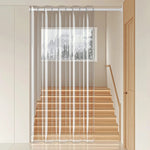 rideau transparent rayures verticales moderne pvc porte lavable machine anneau métallique