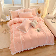 Housse de couette 150x200 princesse coréenne dentelle nœud papillon - Ensemble literie fille femme