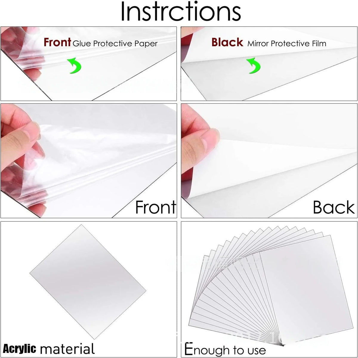 stickers miroirs transparents acrylique adhésifs modernes decoration salon abstraits 15cm 20cm 10pcs 20pcs
