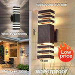 applique murale moderne noire ip65 e27 led rayures horizontales contemporaine fixations