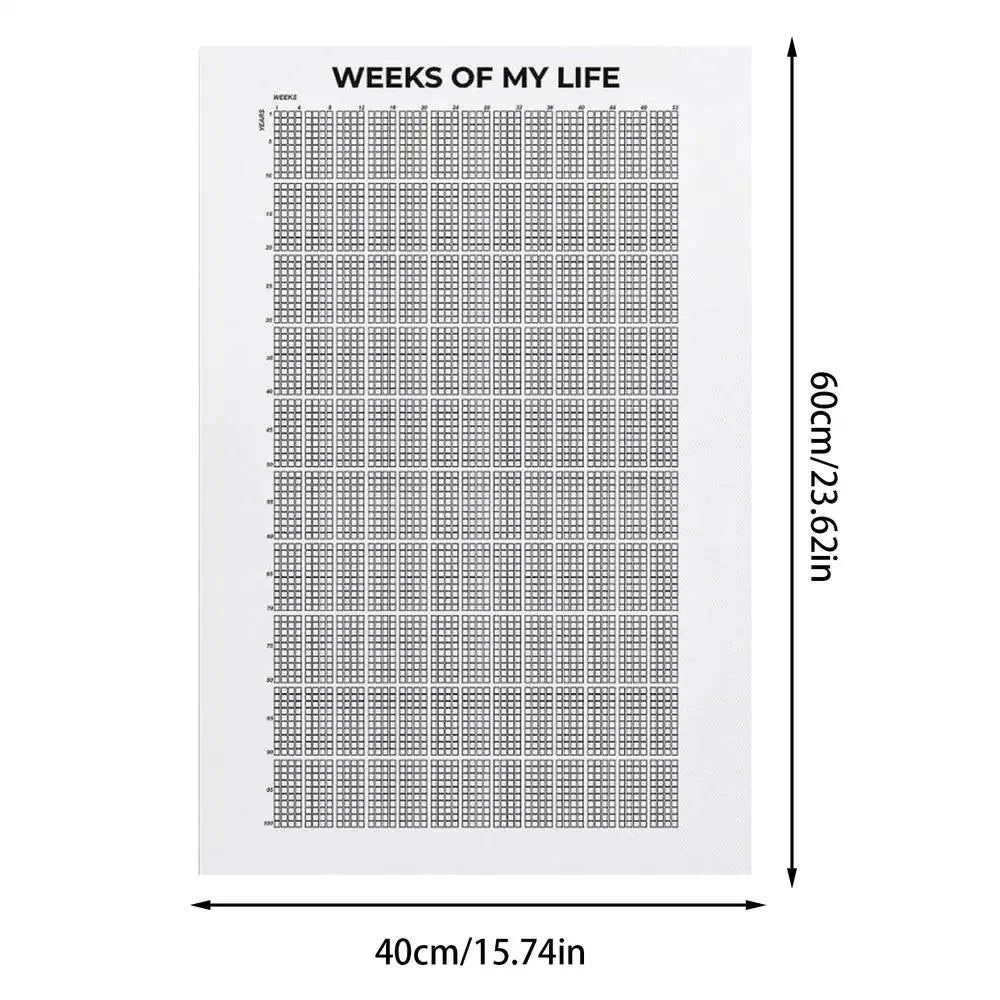 affiche weeks of my life minimaliste graphique blanc noir accrochée mur décoration maison inspiration