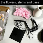 arbre lumineux décoratif rose fleurs modernes chambre usb veilleuse minimaliste branches noires