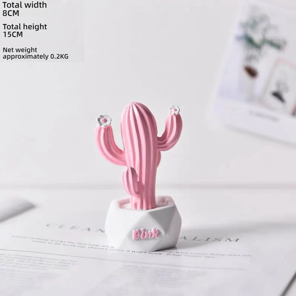 ornement cactus artificiel rose vert moderne décoration succulente épingles fleurs artificiels support gravure