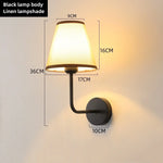 applique murale moderne or noir beige toile lin lampe abat jour