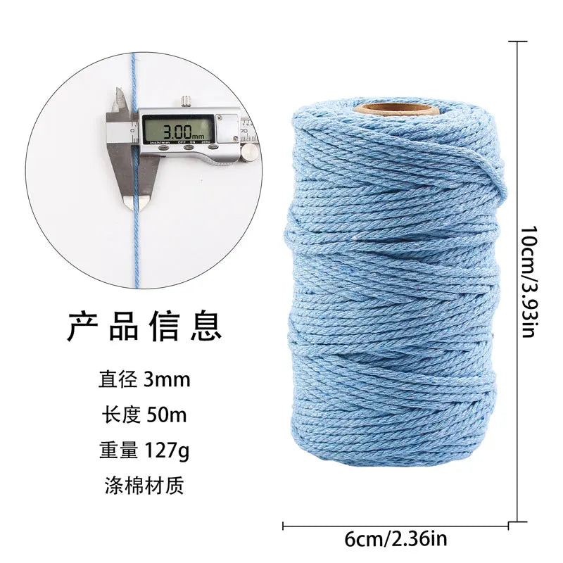 corde coton tressée 50mètres vert rose beige simple déco mariage fête nhà cửa
