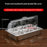 bac alimentaire acier inoxydable couvercle transparent poignée buffet cuisine moderne