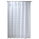 rideau douche moderne rayures horizontales blanc gris clair opacité ourlet standard tissu éva 120cm