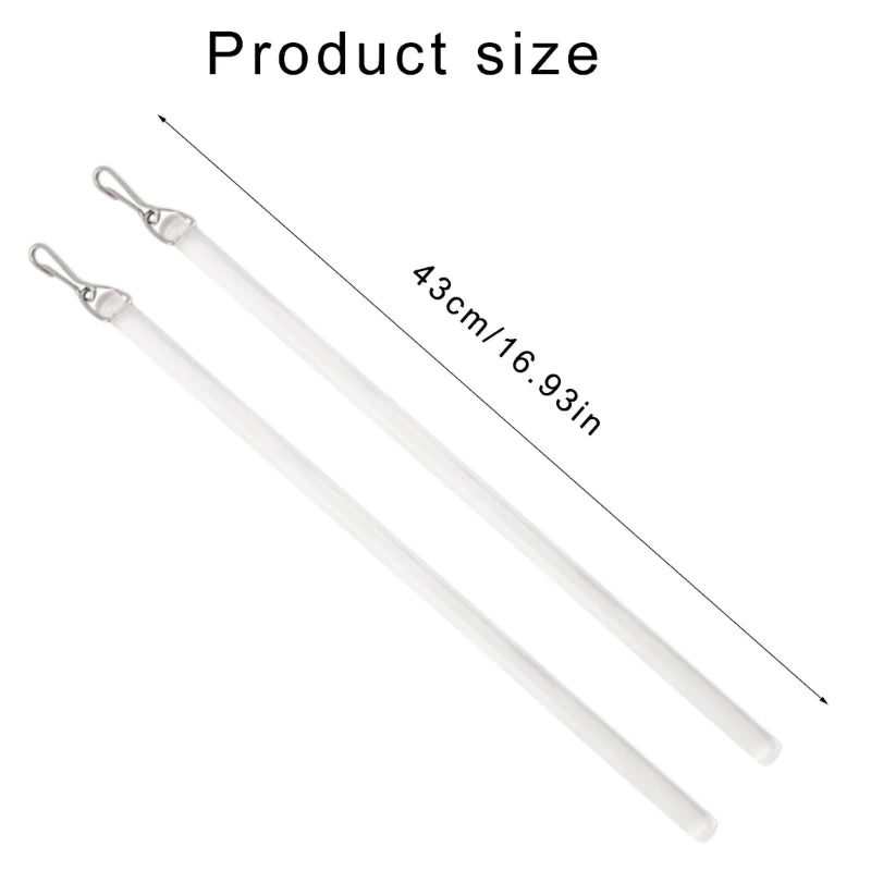 tige rideau moderne blanc clips métalliques lot deux attache rideau invisible acrylic