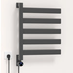 radiateur électrique mural noir fixations murales interrupteur numérique réglage température sèche serviettes moderne