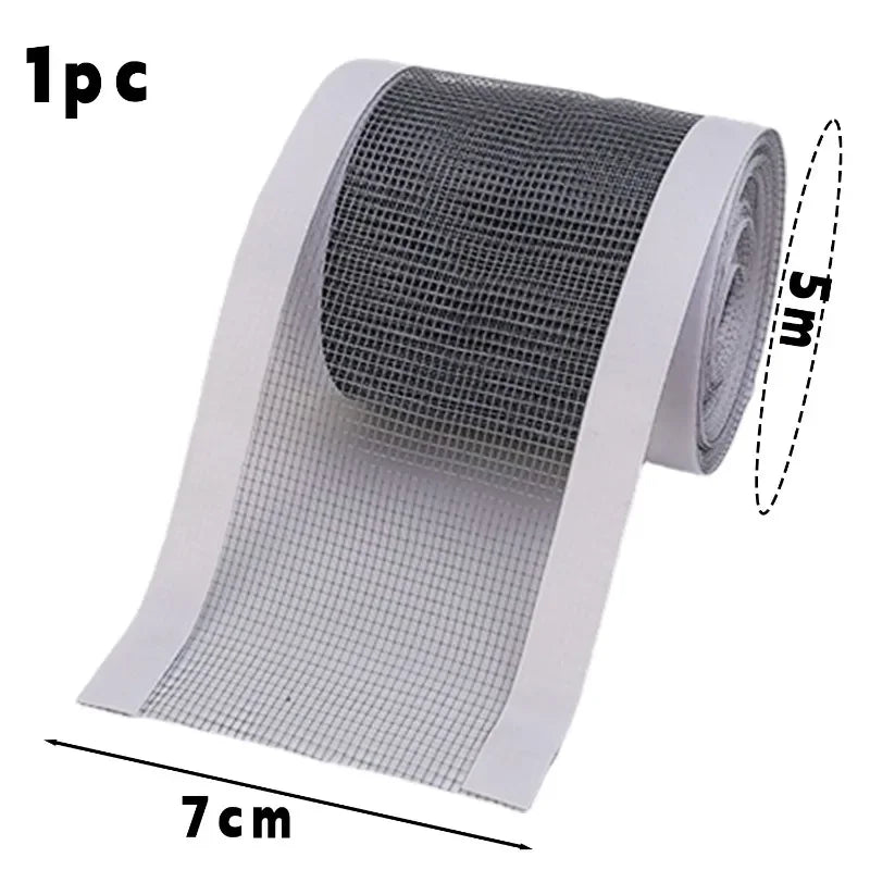 filet anti moustiques adhésif gris maille fine moderne 5m 7cm fenetre protection