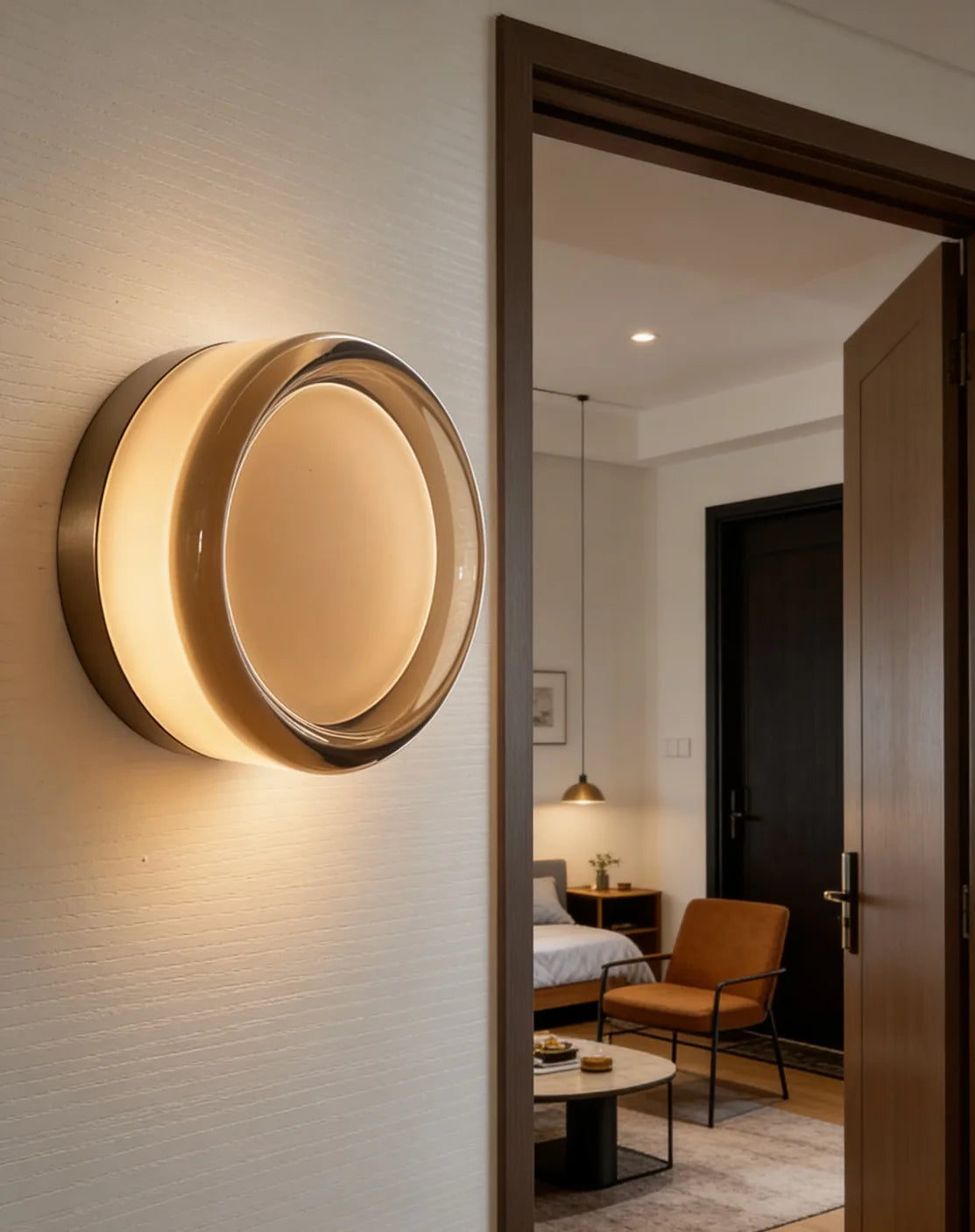 lampe murale moderne or gris rayures horizontales adhésif éclairage chambre entrée étude 6W led