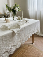 nappe blanche brodée coton mariage halloween gratitude classique extérieur banquethôtel table