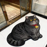 tapis chat motif gris beige orange noir absorbant rapide doux antidérapant polyester maison