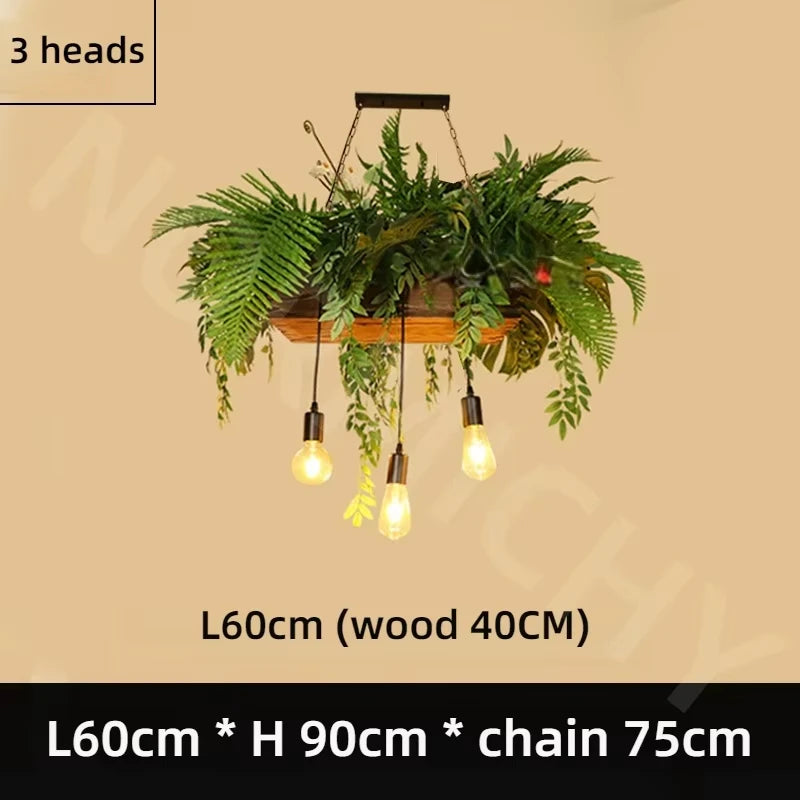 suspension végétale moderne feuilles vertes lumière led chaînes semi encastrée(touches) haute qualité certification