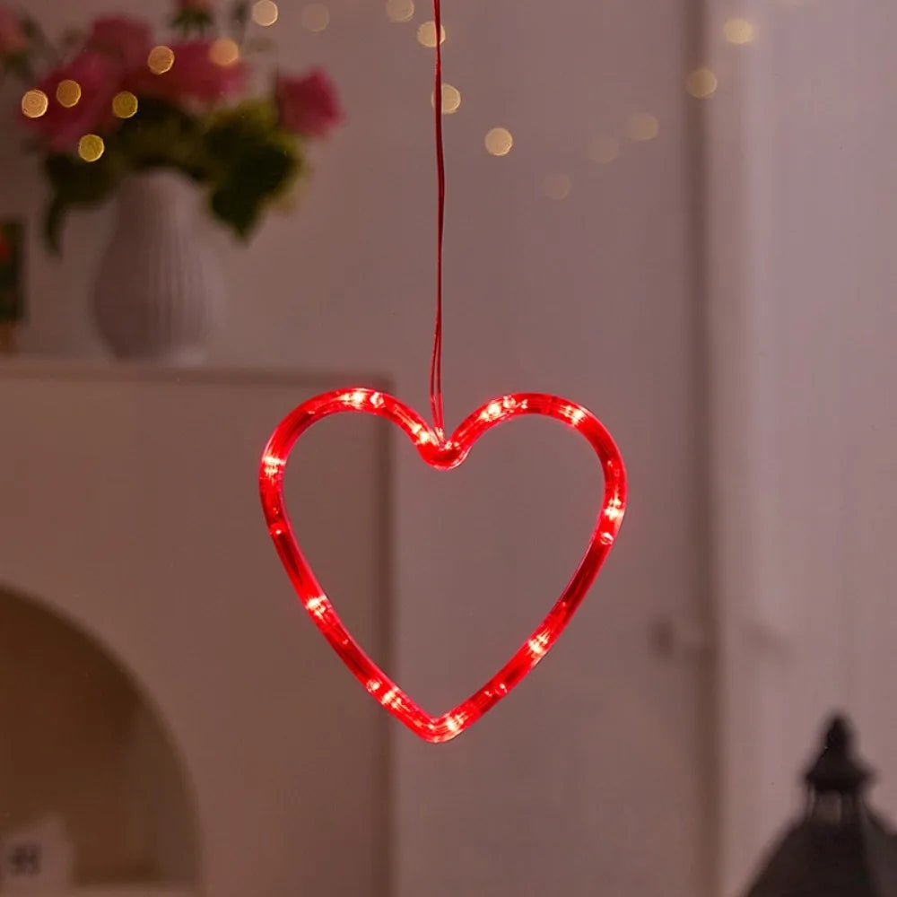 guirlande lumineuse coeur rose leds brillantes moderne mariage anniversaire déco festive
