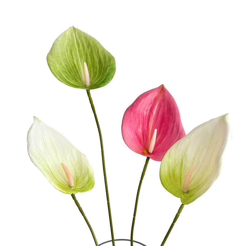 fleurs artificielles anthurium rose blanc vert violet rouge modernes mariage anniversaire intérieur