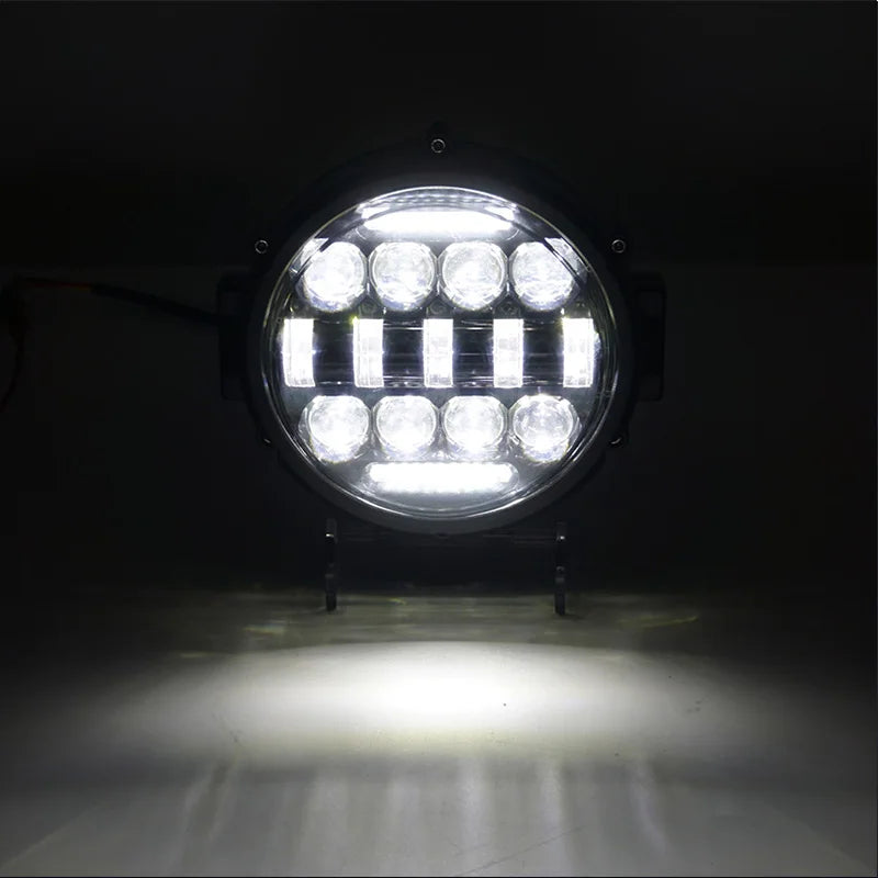 projecteur led phare noir moderne robuste diodes alignées cable ip67