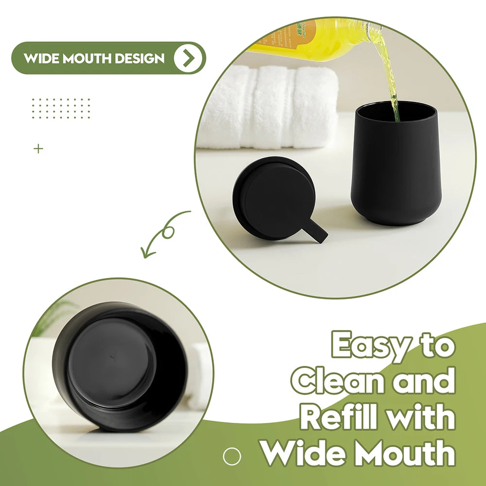 distributeur savon liquide noir mat moderne minimaliste plastique opaque rechargeable salle bain cuisine