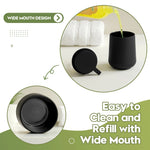 distributeur savon liquide noir mat moderne minimaliste plastique opaque rechargeable salle bain cuisine