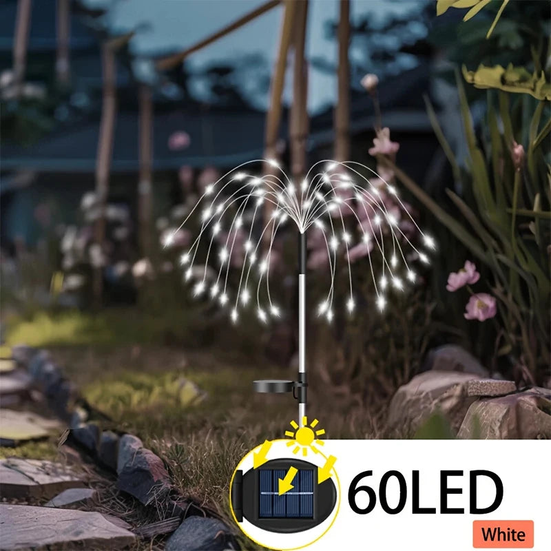 guirlande lumineuse solaire multicolore moderne filament fleur extérieure imperméable led jardin