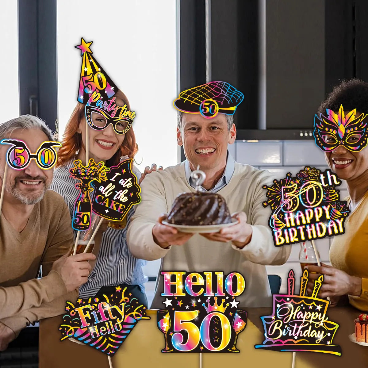 masques fête multicolores holographiques anniversaire noir blanc piquets variété motifs festive