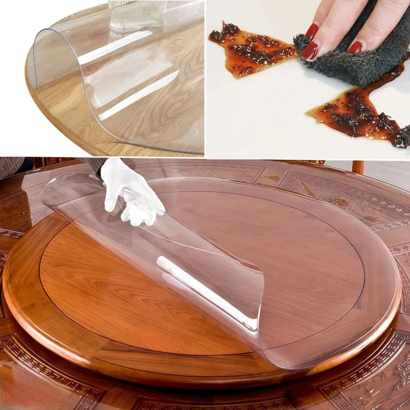 protège table moderne adhésif transparent 150cm pvc 0.7mm anti déversement imperméable table manger