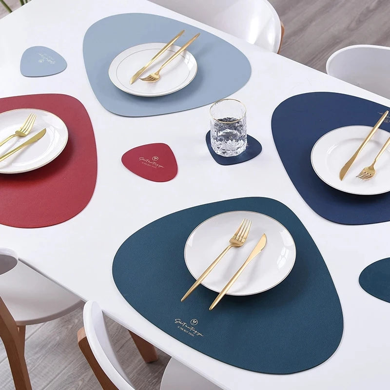 tapis table moderne tapis cuisine 45x37cm sous verre 13x11cm bleu marine gris rouge