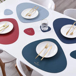 tapis table moderne tapis cuisine 45x37cm sous verre 13x11cm bleu marine gris rouge