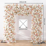 arche décorative mariage fleurs artificielles blanc rose clips chaînes extérieur classique événement anniversaire