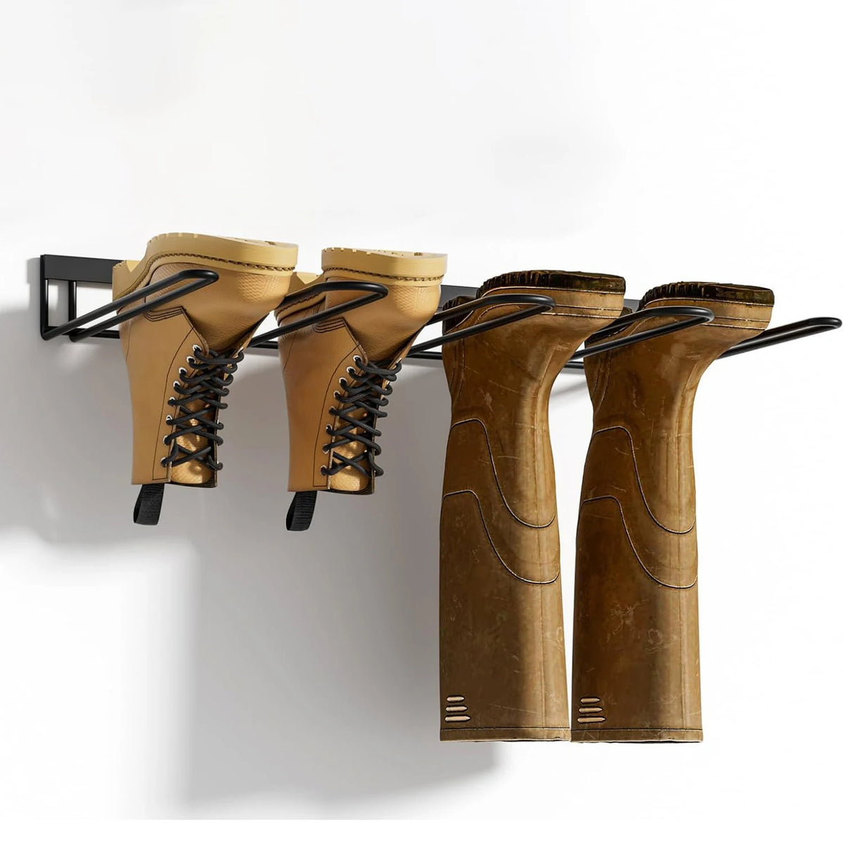 organisateur bottes mural moderne fixations vis acier robuste rangement chaussures utilitaire multifonctionnel