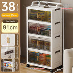 meuble rangement pliable blanc roulettes portes poignées dorées vêtements