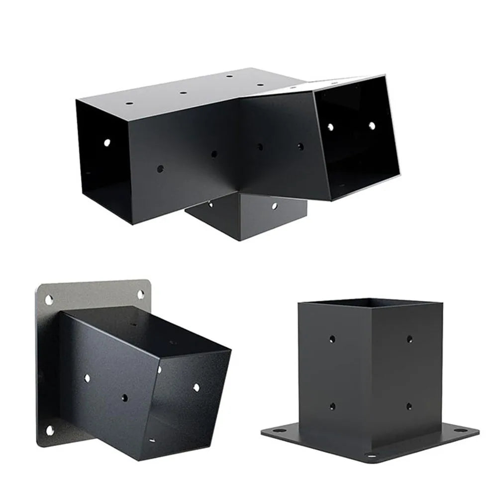 connecteurs métalliques industriels noir fixation poteaux bois équerre support utilitaireextérieur bricolagejardin