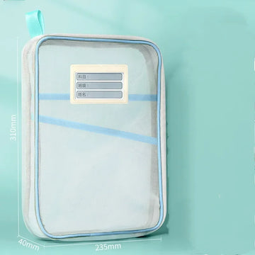 sac rangement documents transparent moderne fermeture glissière réutilisable respectueux environnement pratique fournitures scolaires