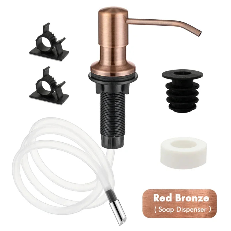 distributeur savon liquide moderne or noir acier inoxydable rotatif facile kit tuyau fixations