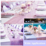 nappes sequins violet rose festives tables deco mariage anniversaire semi transparent tulle sirène
