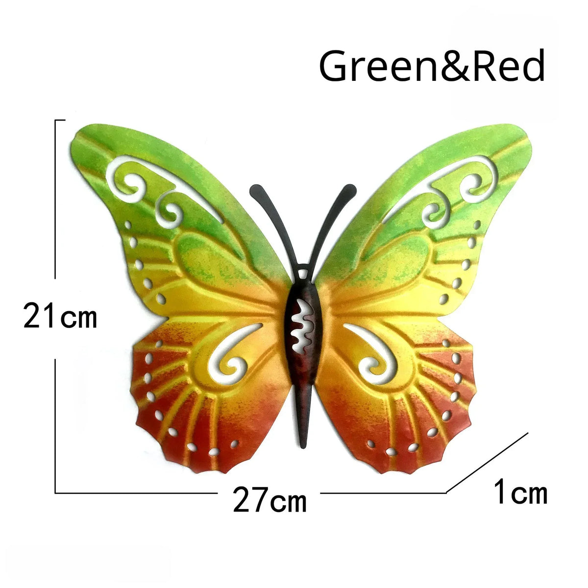 papillon décoratif orange vert bleu violet métal artisanal moderneextérieur jardin mur cloison