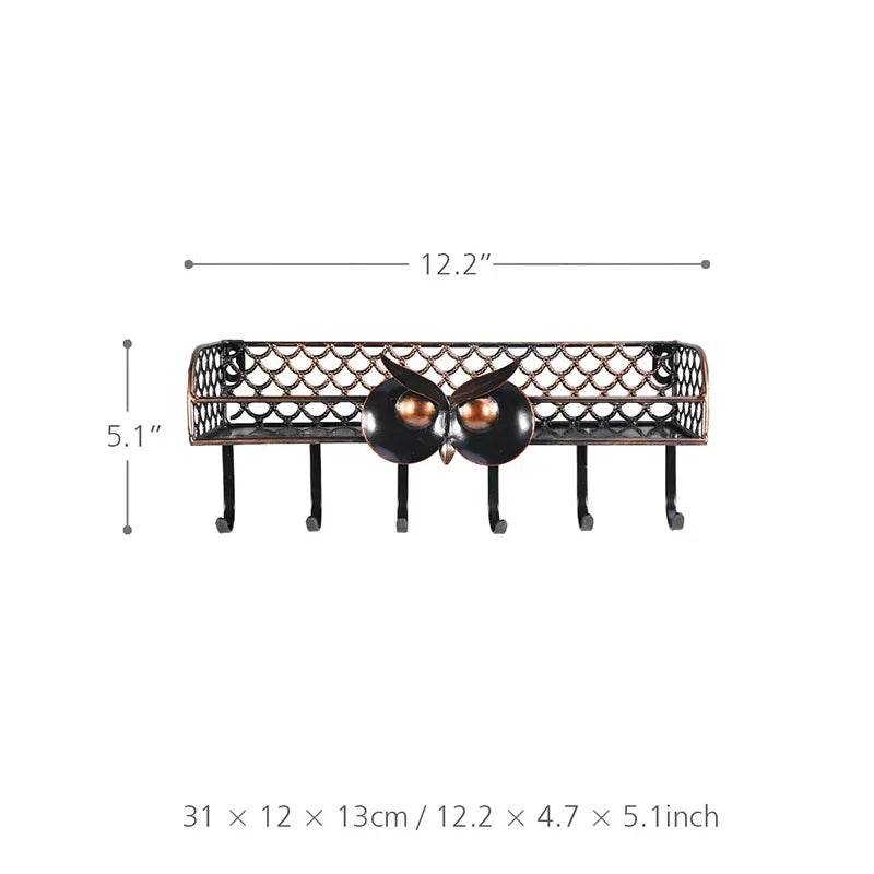 porte clés étagère murale moderne crochets boules poissons noir oeilletsacierforgé
