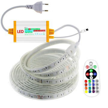 ruban led blanc moderne 220v rgb télécommande adaptable intérieur extérieur