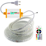ruban led blanc moderne 220v rgb télécommande adaptable intérieur extérieur