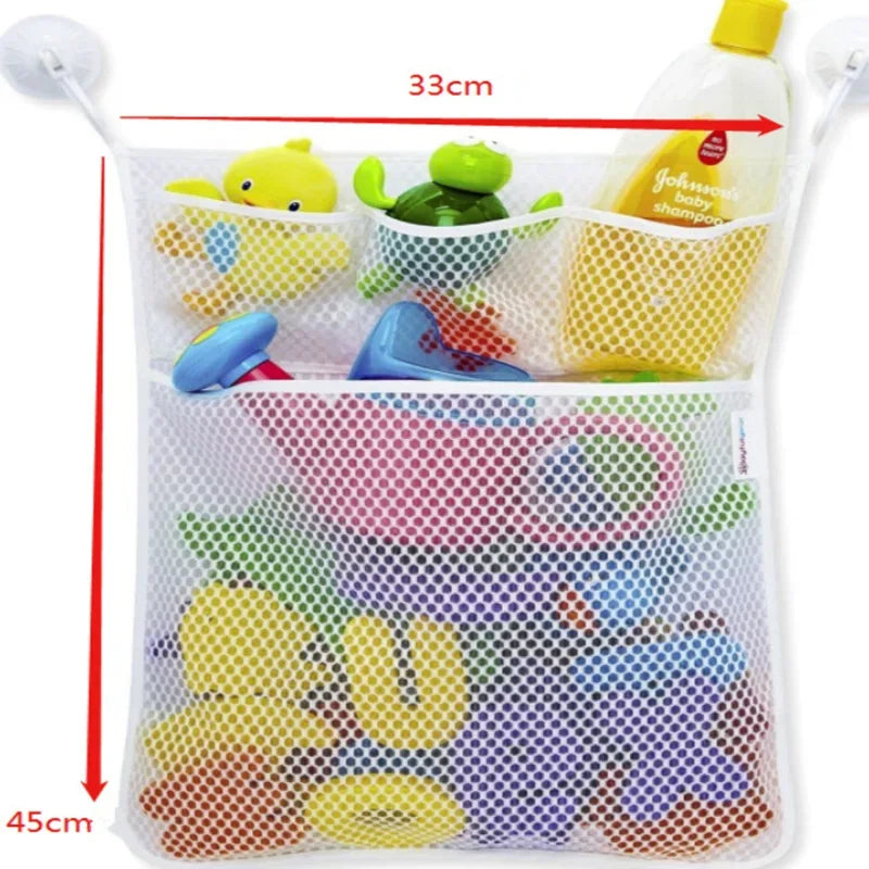 Sac rangement bain maille fine blanc succion moderne jouets bain shampooing savon brosse